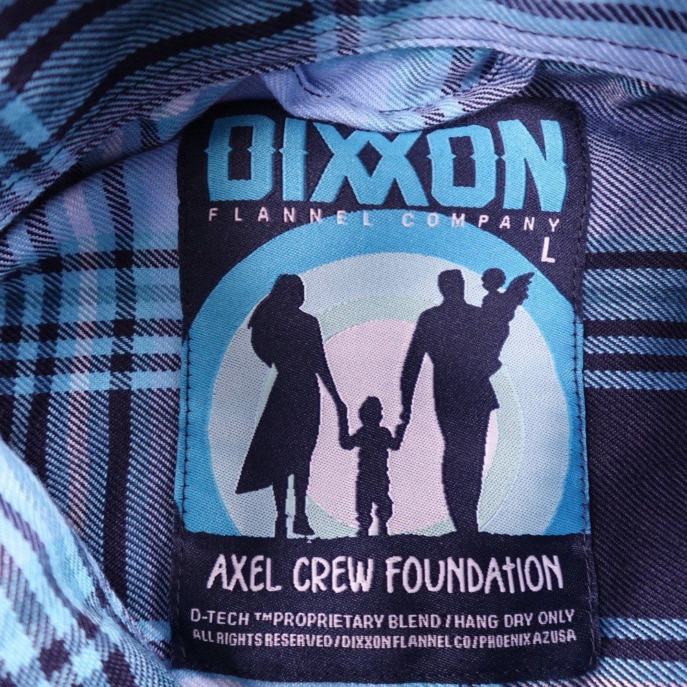 Dixxon Flannel Shirt Mens Large Blue Axel Crew Foundation Button Up Long Sleeve - Picture 9 of 15